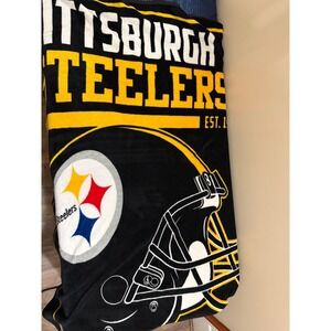 Pittsburgh Steelers Plush Throw Blanket Northwest NFL Black Gold Helmet Fleece